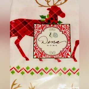 Christmas Fabric Shower Curtain Reindeer Plaid